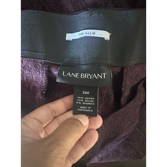 Lane Bryant The Allie Maroon Paisley Slight Flare Pants Size 24R - Picture 7 of 7